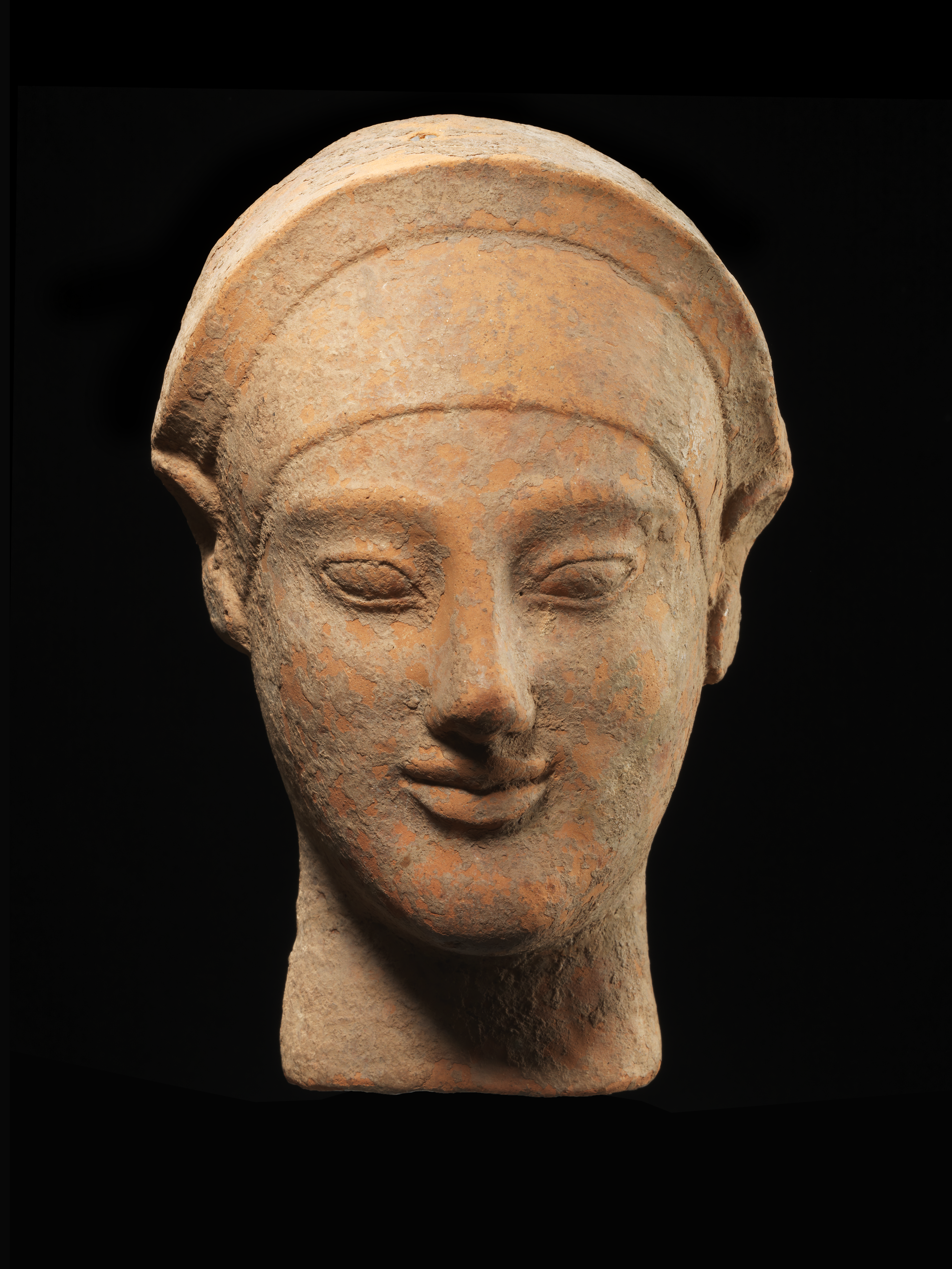 Large terracotta protome of a woman 